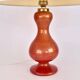 Lampe de table en verre Murano rouge et or, milieu du siècle
