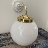 Vintage white opaline wall lamp