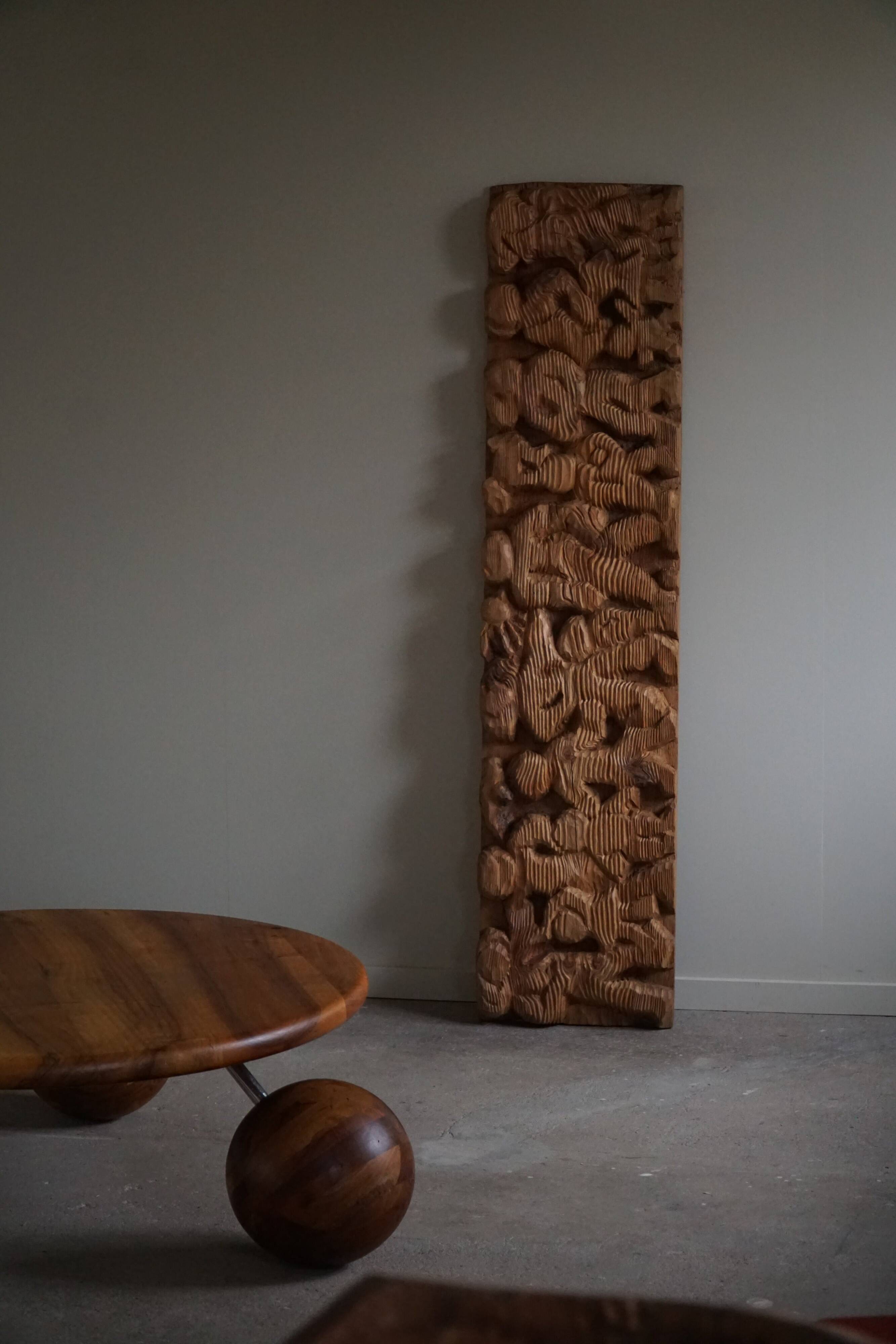 Hand-carved wooden decorative sculpture, mid-century, Danish cabinetmaker, 1970s.