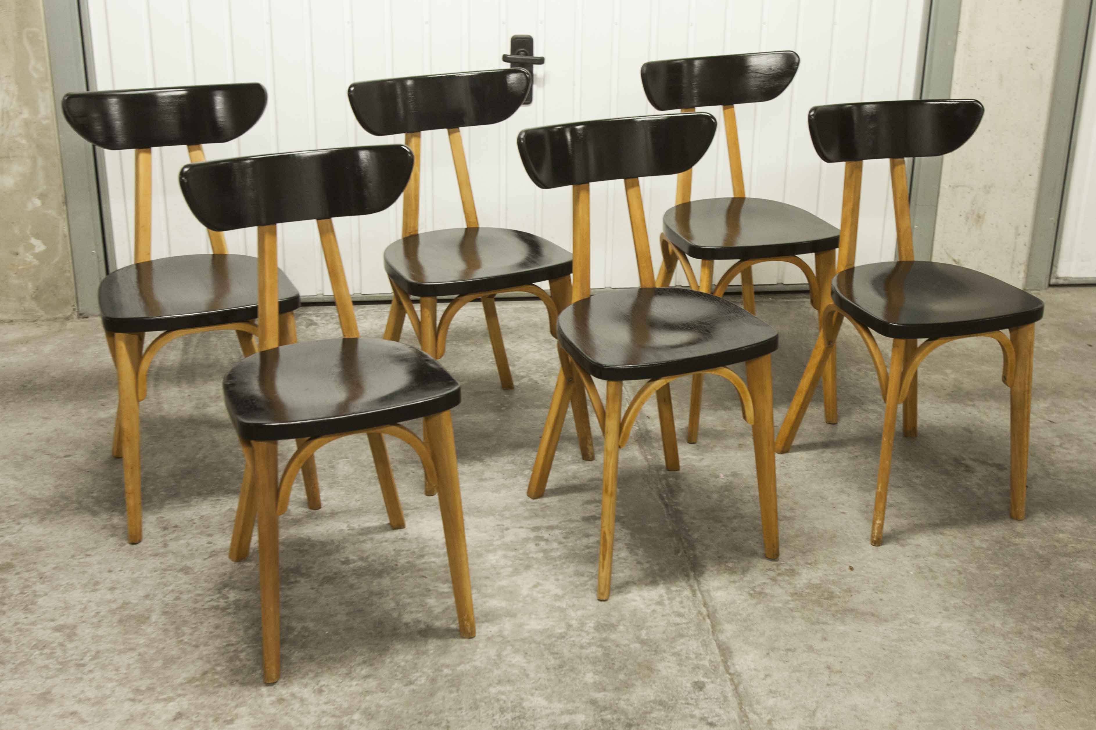 Set of 6 restored Luterma "banana" chairs