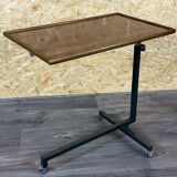 Chariot de service des années 60 et 70, table d'appoint pour dinette, design marron de l'ère spatiale