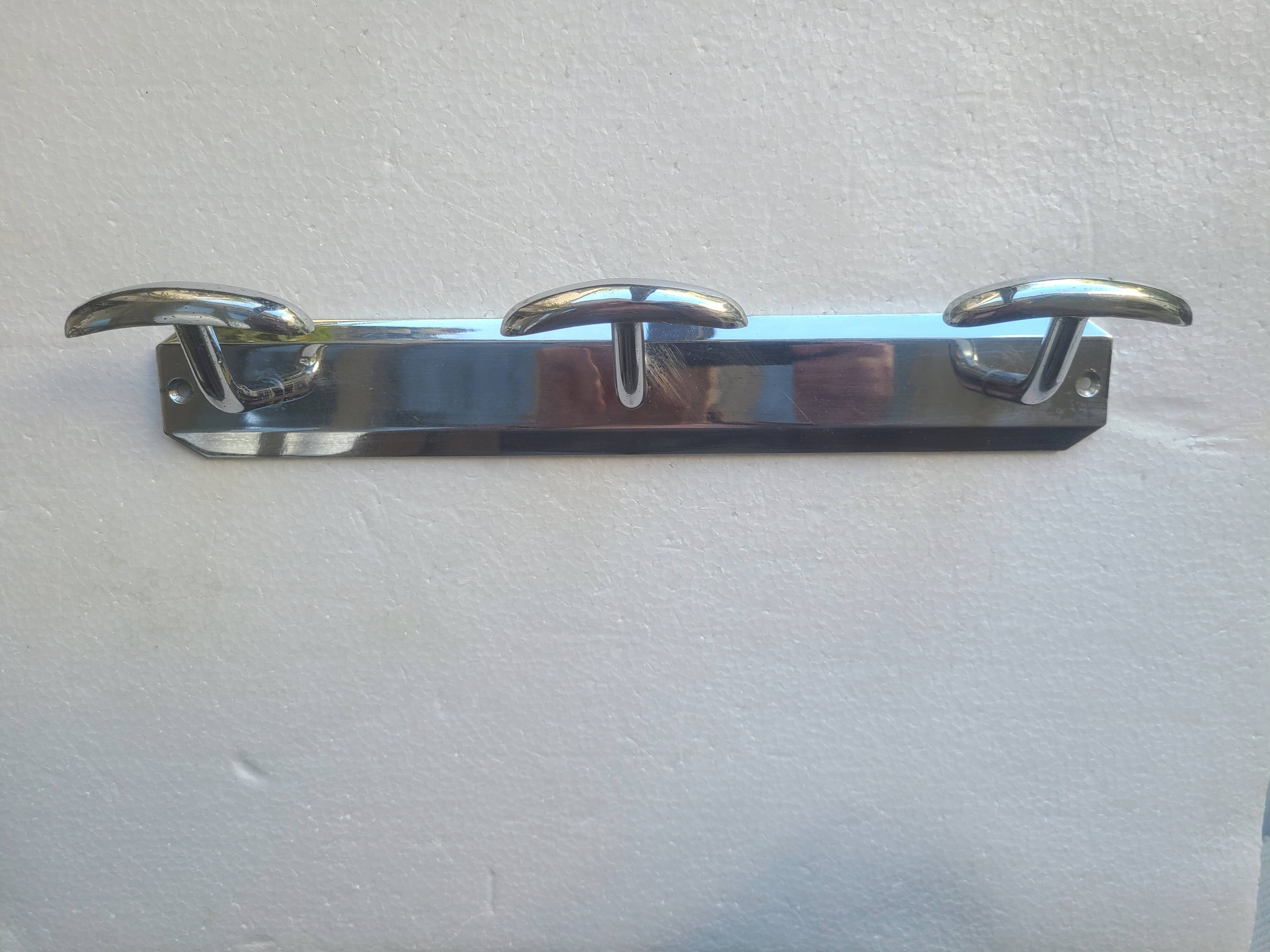 3-hook coat rack, chrome-plated, 60s