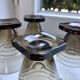 Set of 5 glasses in art deco smoked glass 30s