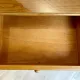 Cane work desk / Rattan glass top 9 drawers shallow depth