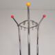 Rare chrome coat rack with colored balls, 1950s