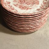 Johnson bros coaching scenes glossy porcelain dessert flat plates diameter: 18,18cm, 8 p