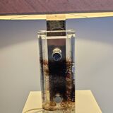 Table lamp from Glashutte Limburg thick glass floral theme