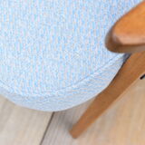 Vintage restored armchair, 1960s, light blue fabric