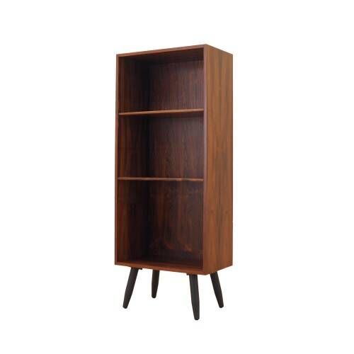 Danish rosewood veneered shelving unit on splayed legs, 1960s