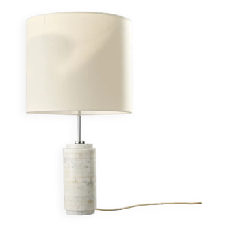 Midcentury Glashütte Limburg lamp in Opal and Chrome (1970)