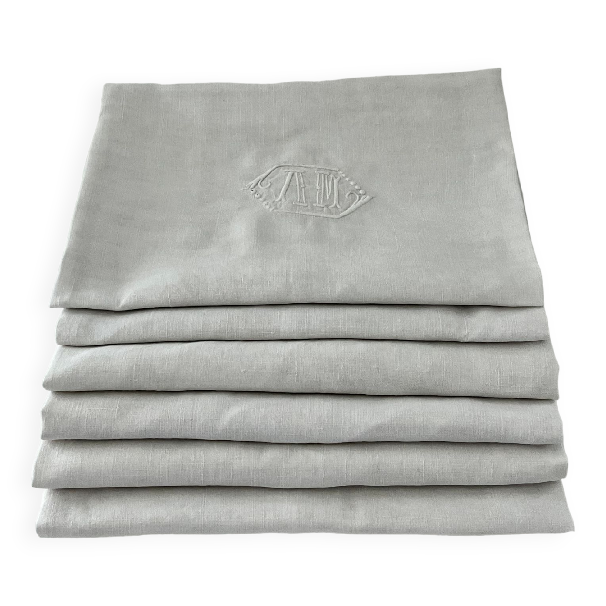 6 serviettes en fil de lin, trousseau d'Amandine