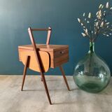 Vintage worker with compass feet