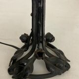 Lampe art nouveau art déco en fer forgé globe blanc