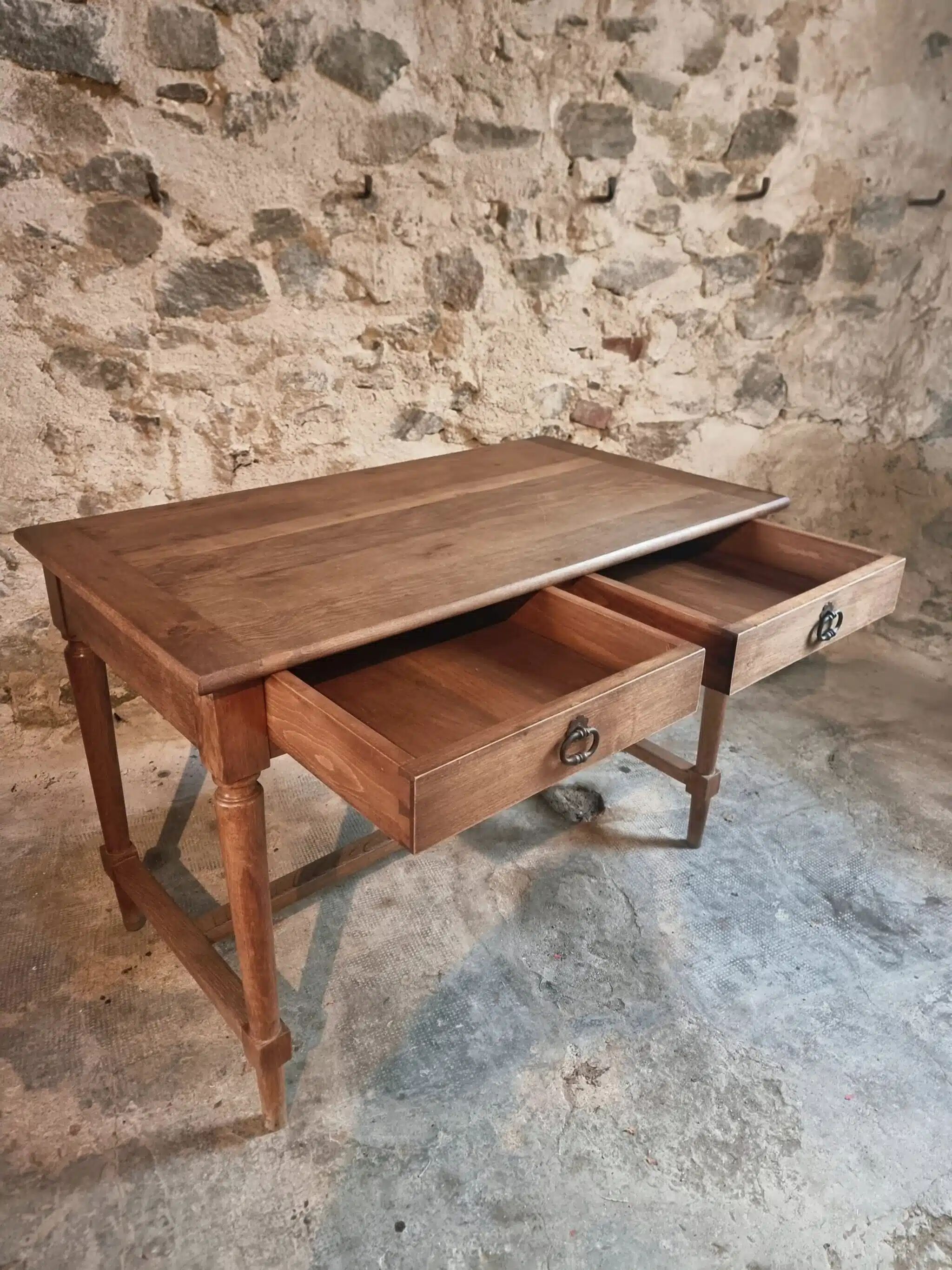Table / antique desk in French oak, 1930s