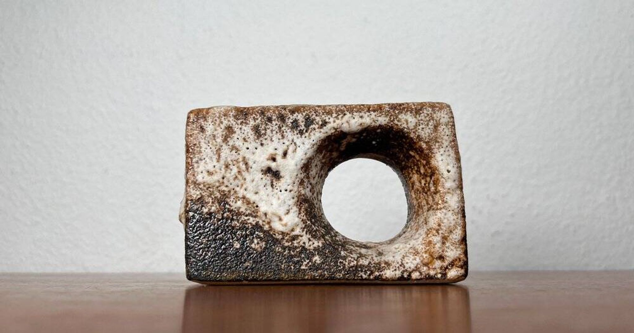 Brutalist Fat Lava vase from the mid-century by Van Woerden for Vest Keramik, 1960s.