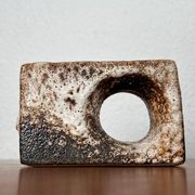Brutalist Fat Lava vase from the mid-century by Van Woerden for Vest Keramik, 1960s.