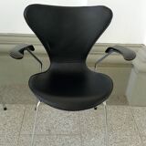 4x chaises d'Arne Jacobsen pour Fritz Hansen, modèle 3107 en cuir