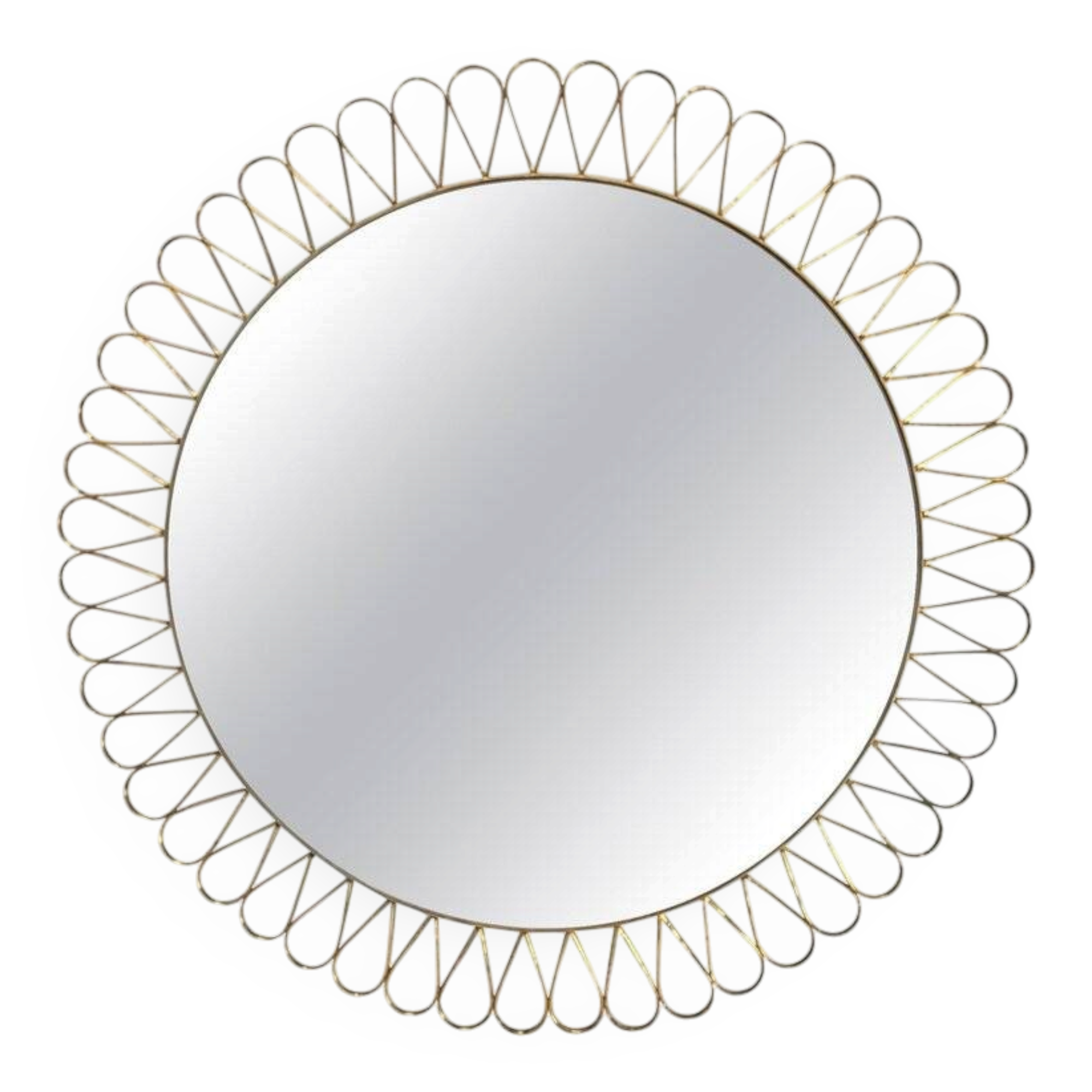 Mid-Century Italian Round Mirror, Girasole Model, 1950s