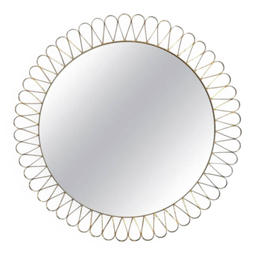 Mid-Century Italian Round Mirror, Girasole Model, 1950s