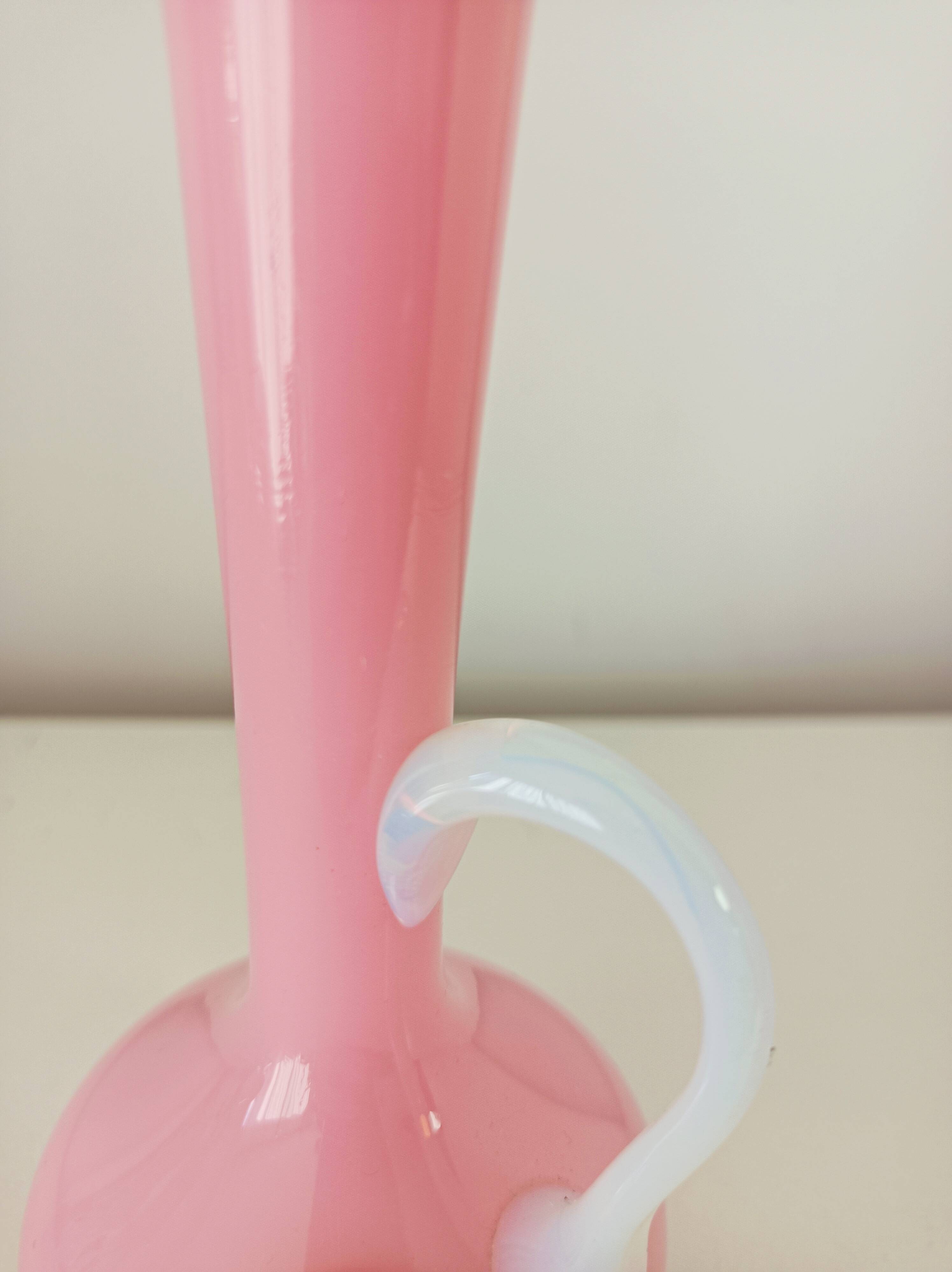 Set of 5 pastel opaline soliflore vases