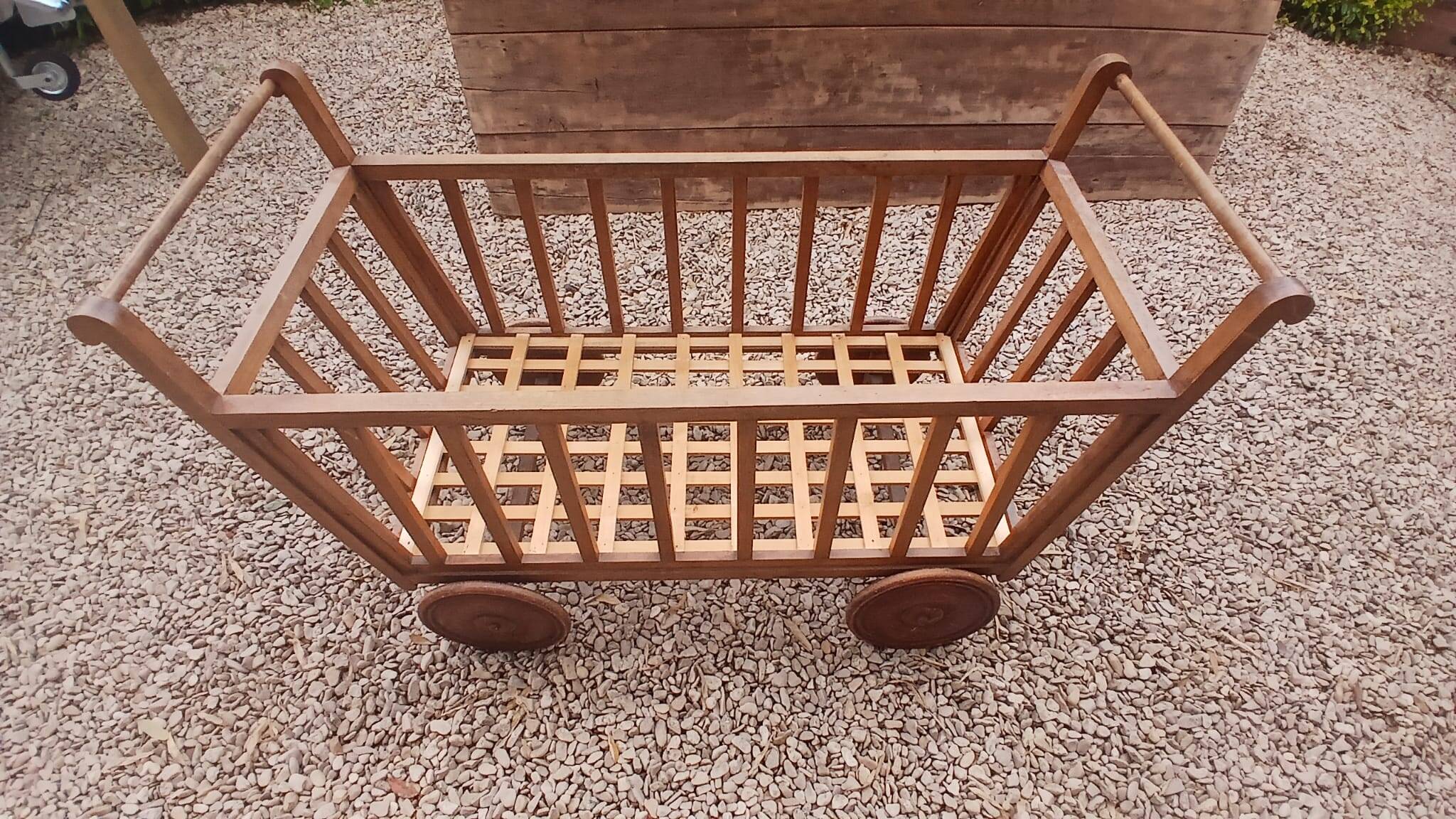 Large period cradle on wheels / Baker's cart, circa 1930-50
