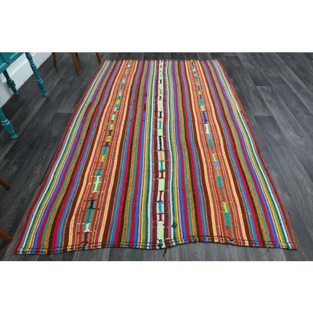 Vintage Turkish Oushak Handmade Wool & Cotton Orange Rug 171x263