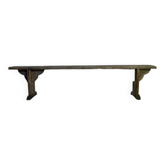 Patinated truss bench