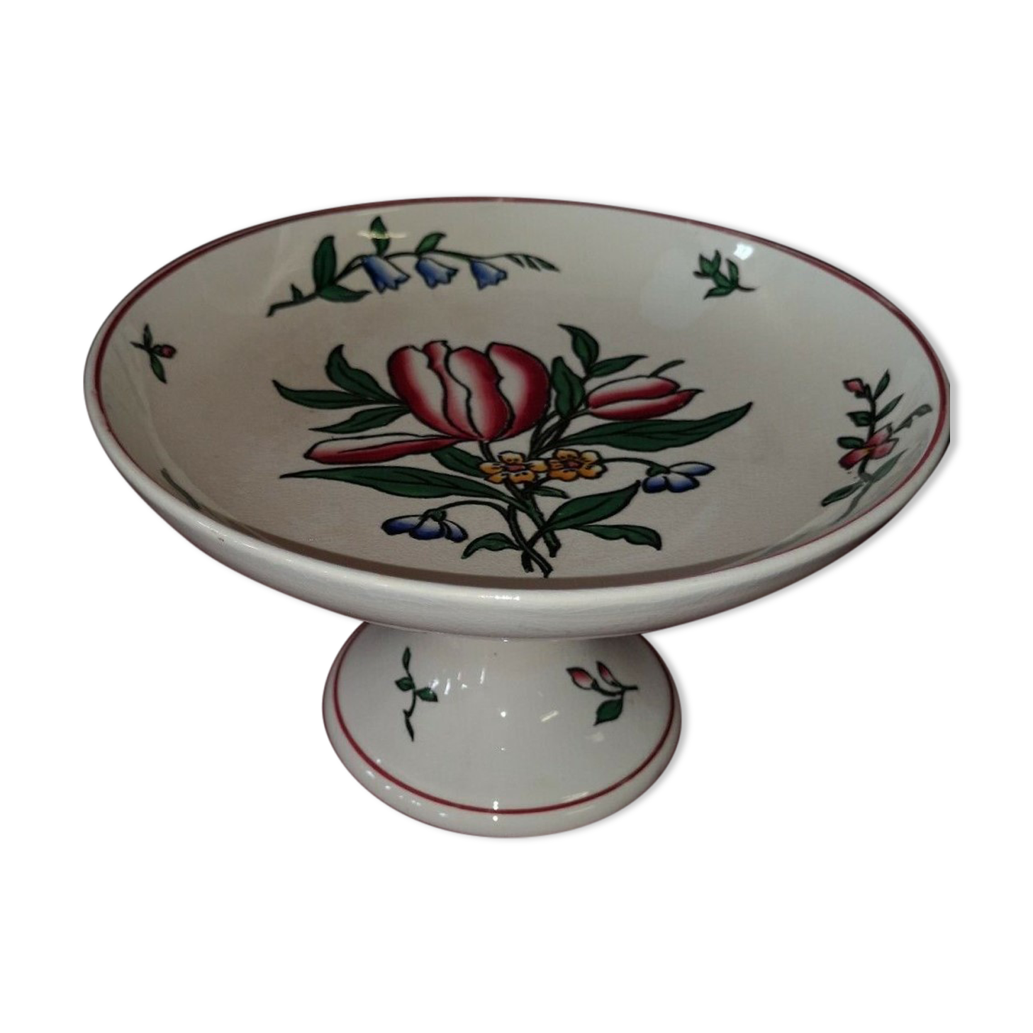 Coat of foot Sarreguemines floral decoration