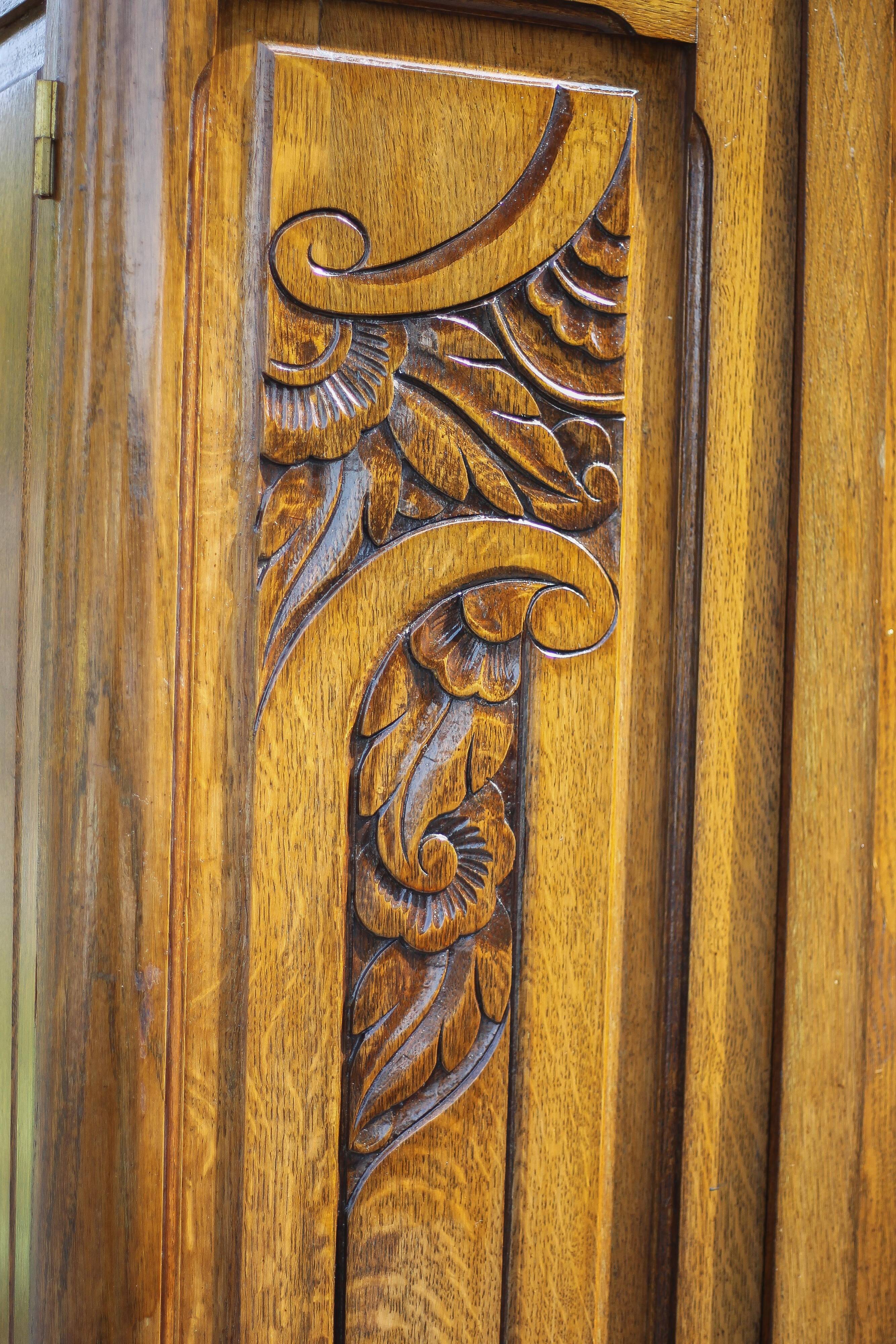 Art deco cabinet, wooden cabinet, vintage storage unit