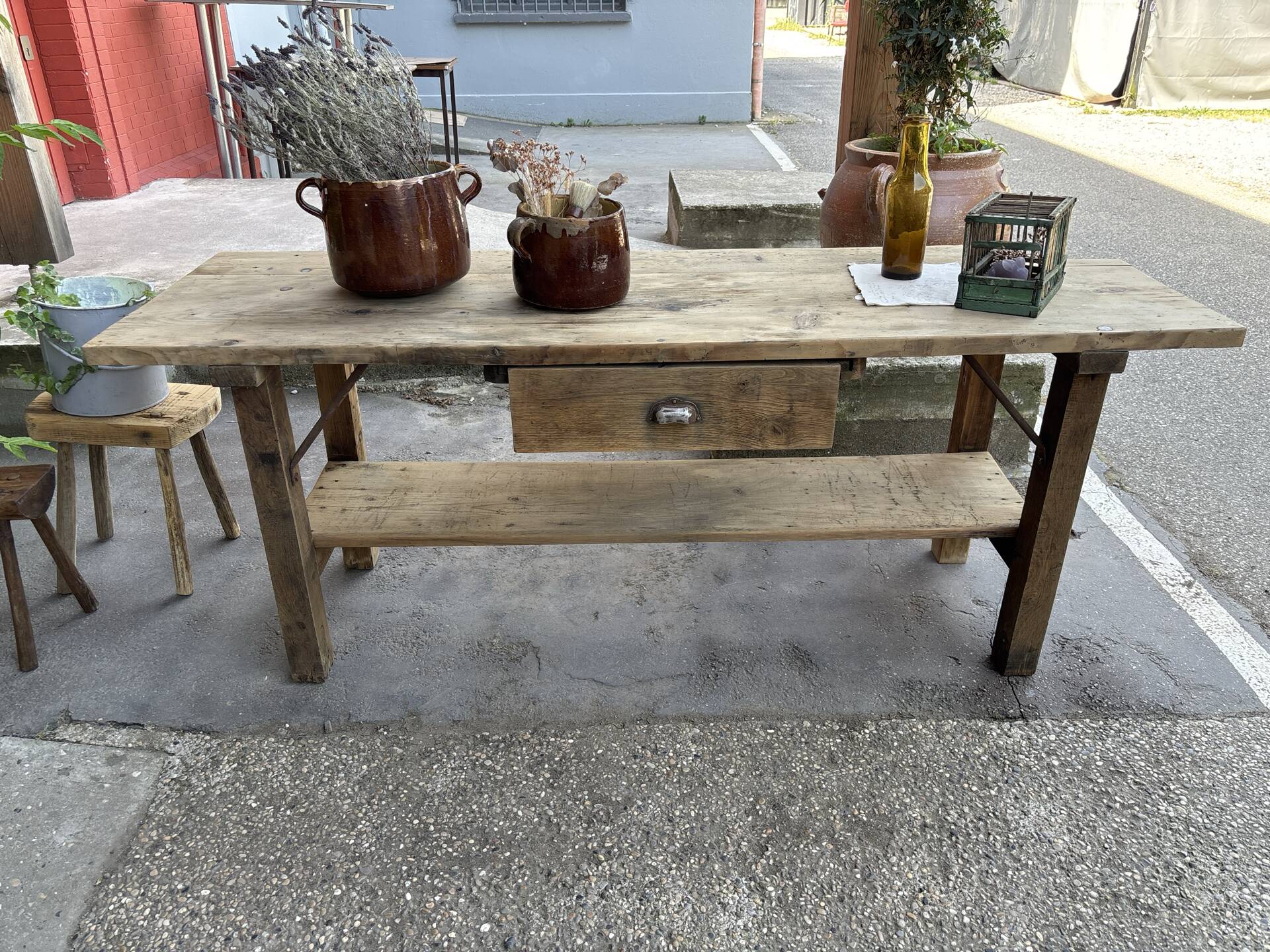 Meuble de métier en chêne