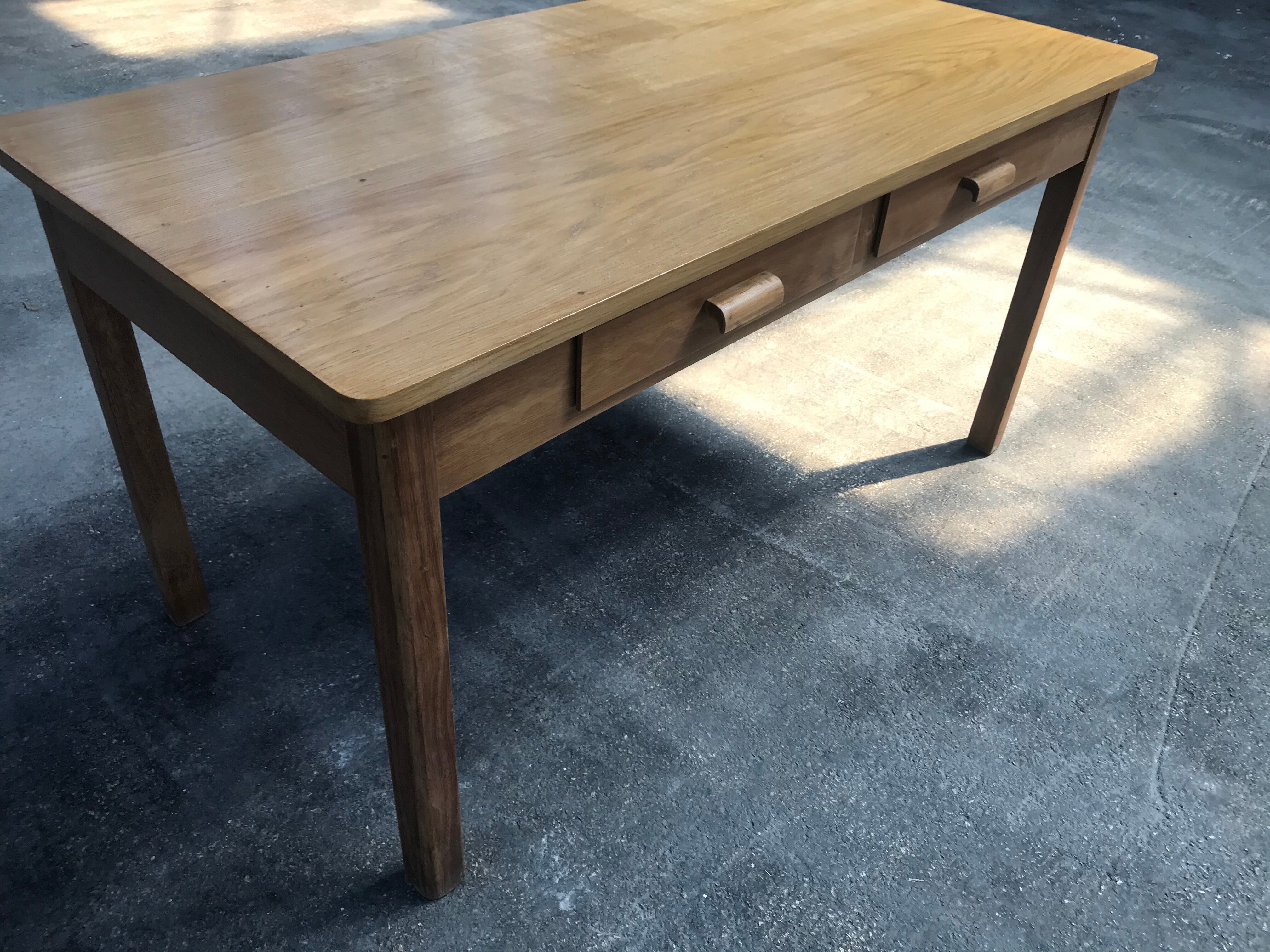 Flat desk in solid oak from the 1950s