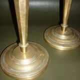 Pair of antique gilded brass candlesticks