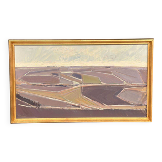 Original Large Danish Oil On Canvas – “Landscape, Denmark” By Erik Nörgaard – Vintage & Framed