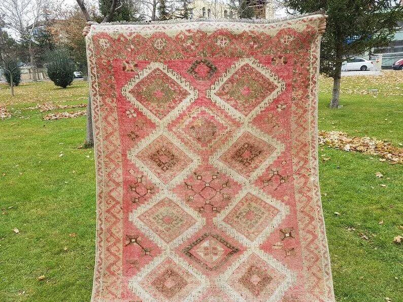 Vintage Turkish hallway rug 150x330 cm