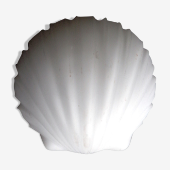 Wall lamp in frosted opaline scallop shape