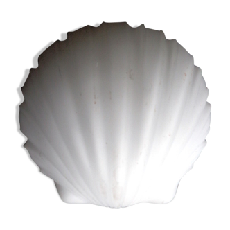 Applique forme coquille Saint Jacques en opaline dépolie