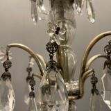 Antique Italian Silver Crystal Chandelier, 1940s