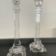 Pair of vintage crystal torch candlesticks from the 70s
