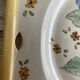 Antique plate with hand-painted floral decoration - 29 cm - yellow