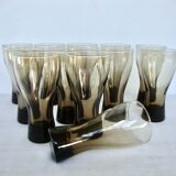 Series of 12 blown glass glasses