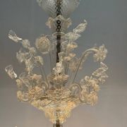 Venetian chandelier in colorless murano glass, 12 light arms, circa 1900