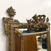 Large antique pediment mirror with mouldings.