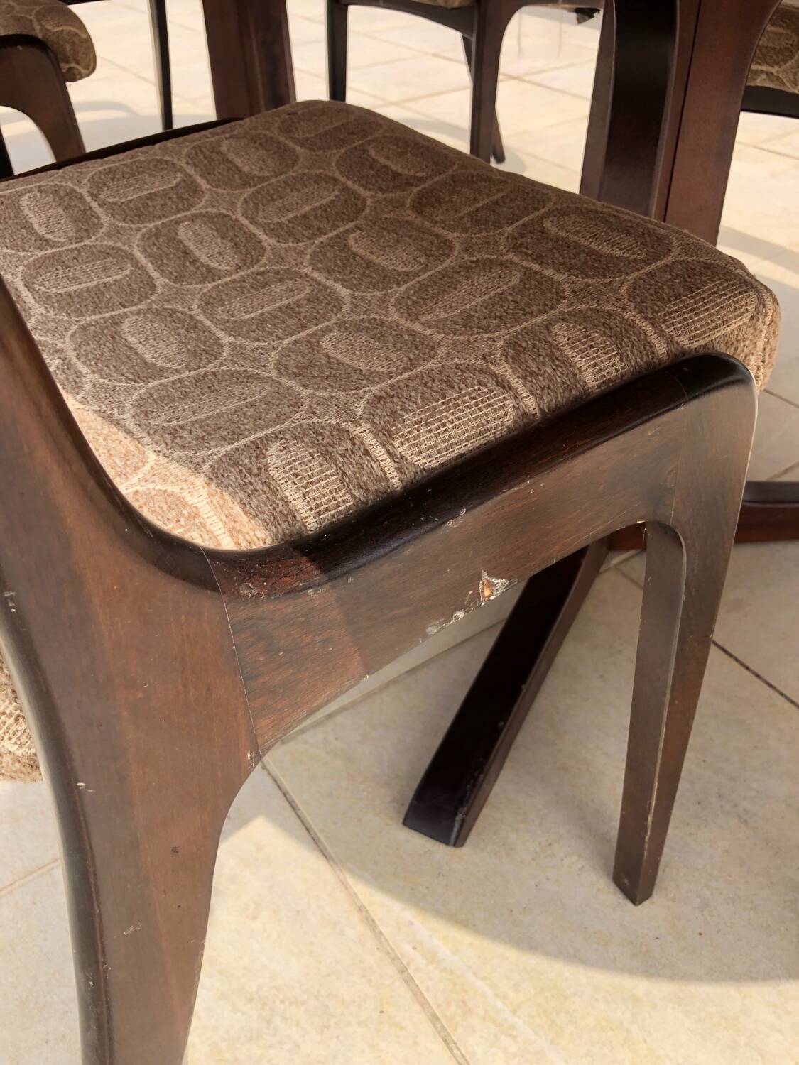 Baumann dining table and 6 gondola chairs set