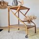 Vintage rattan dessert trolley - double shelves