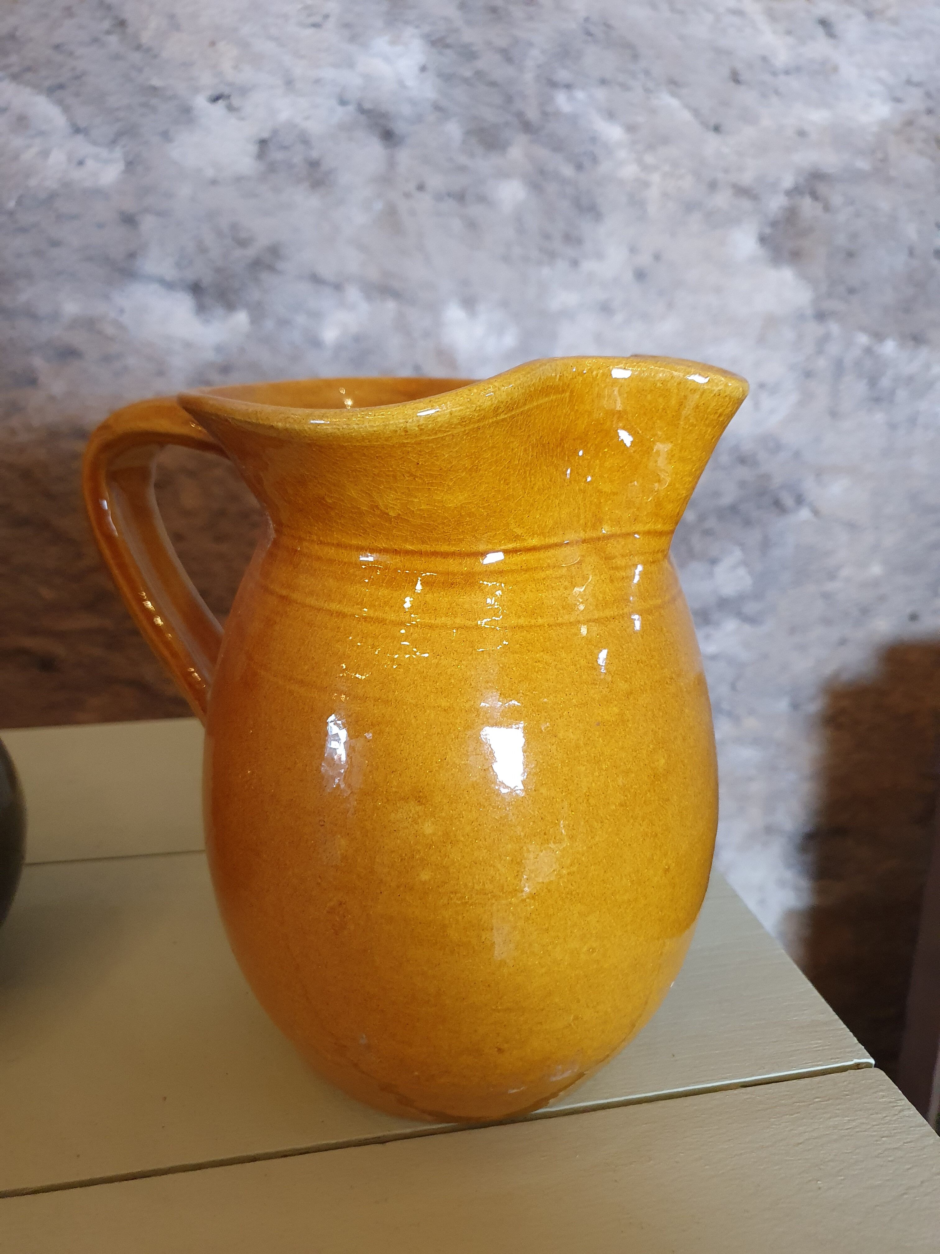 Mustard yellow sandstone decanter