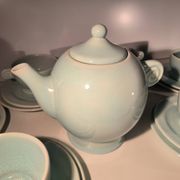 Jean luce for villeroy & boch mettlach, rare art deco blue tea service c