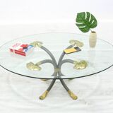 Coffee Table in Brass and Iron by Manfred Bredohl, Germany, 1980s