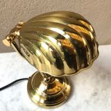 Vintage shell bedside lamp design 80 brass solid