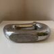 Vintage 1970s asymmetrical cast aluminum modernist soliflore vase
