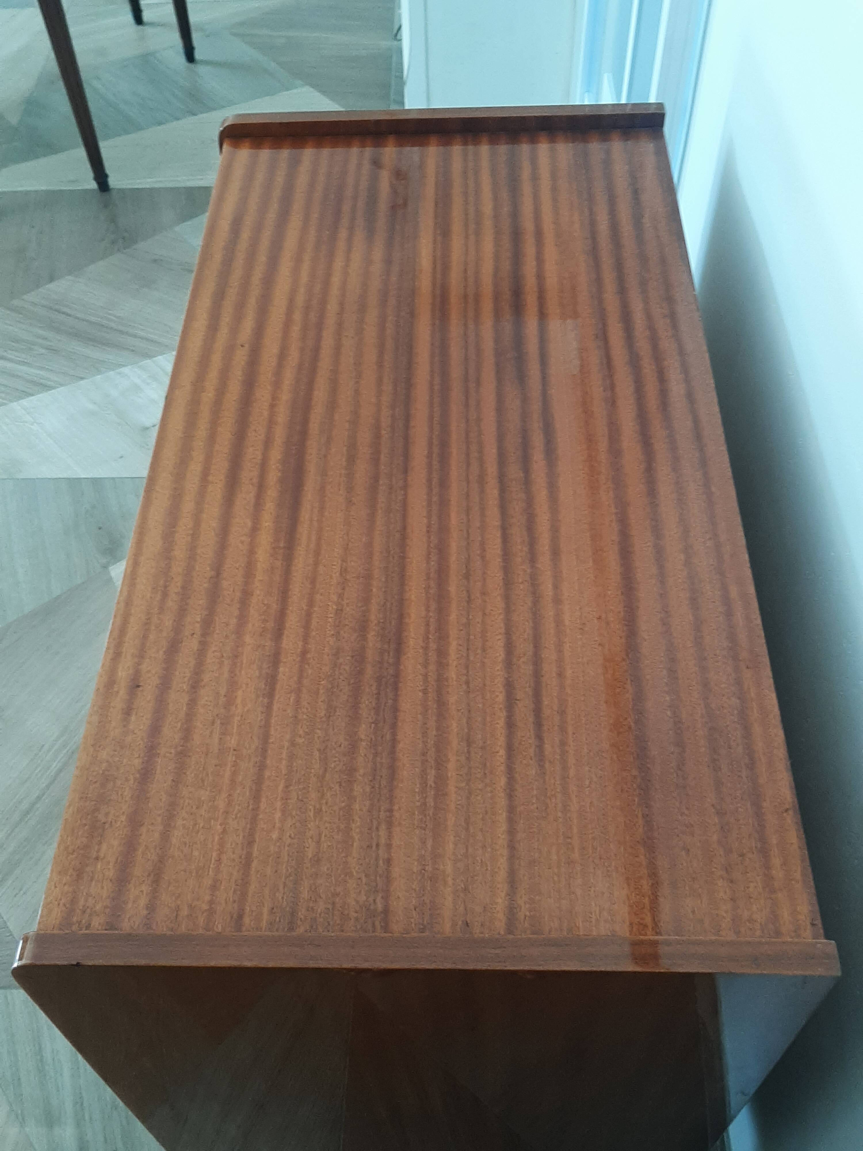 Vintage chest of drawers 3 drawers - varnished teak - Scandinavian style - retro patterns - 60s